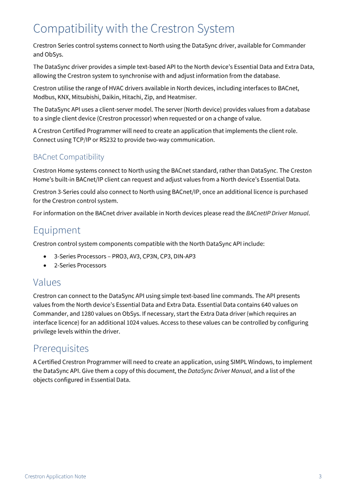 Preview thumbnail of page 3 of the Crestron Application Note PDF document.